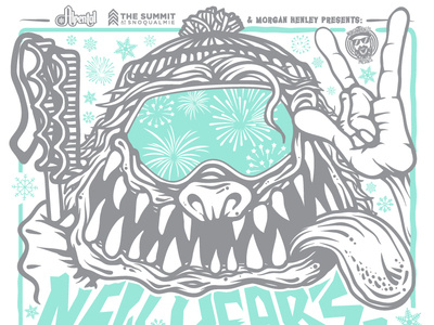 2019 New Years @ Alpental Flyer design flyer design illustration poster art print ad screen print typography