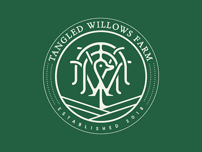 Tangled Willows Farm logo design apparel apparel design branding design digital art digital arts drawing graphic design handdrawn handdrawn illustration icon illustration logo merch design screen print typography vector