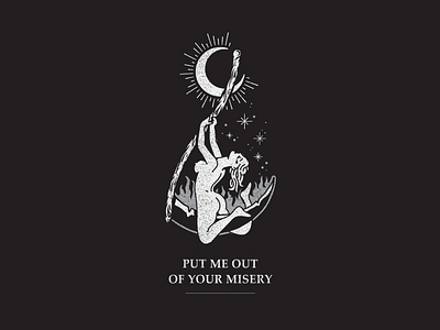 Put Me Out of Your Misery album art apparel apparel design band art black and white dark art design digital art digital arts drawing graphic art graphic design handdrawn handdrawn illustration illustration merch design poster art screen print typography vector