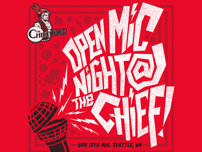 Open Mic Flyer --- The Chieftain---Seattle, WA