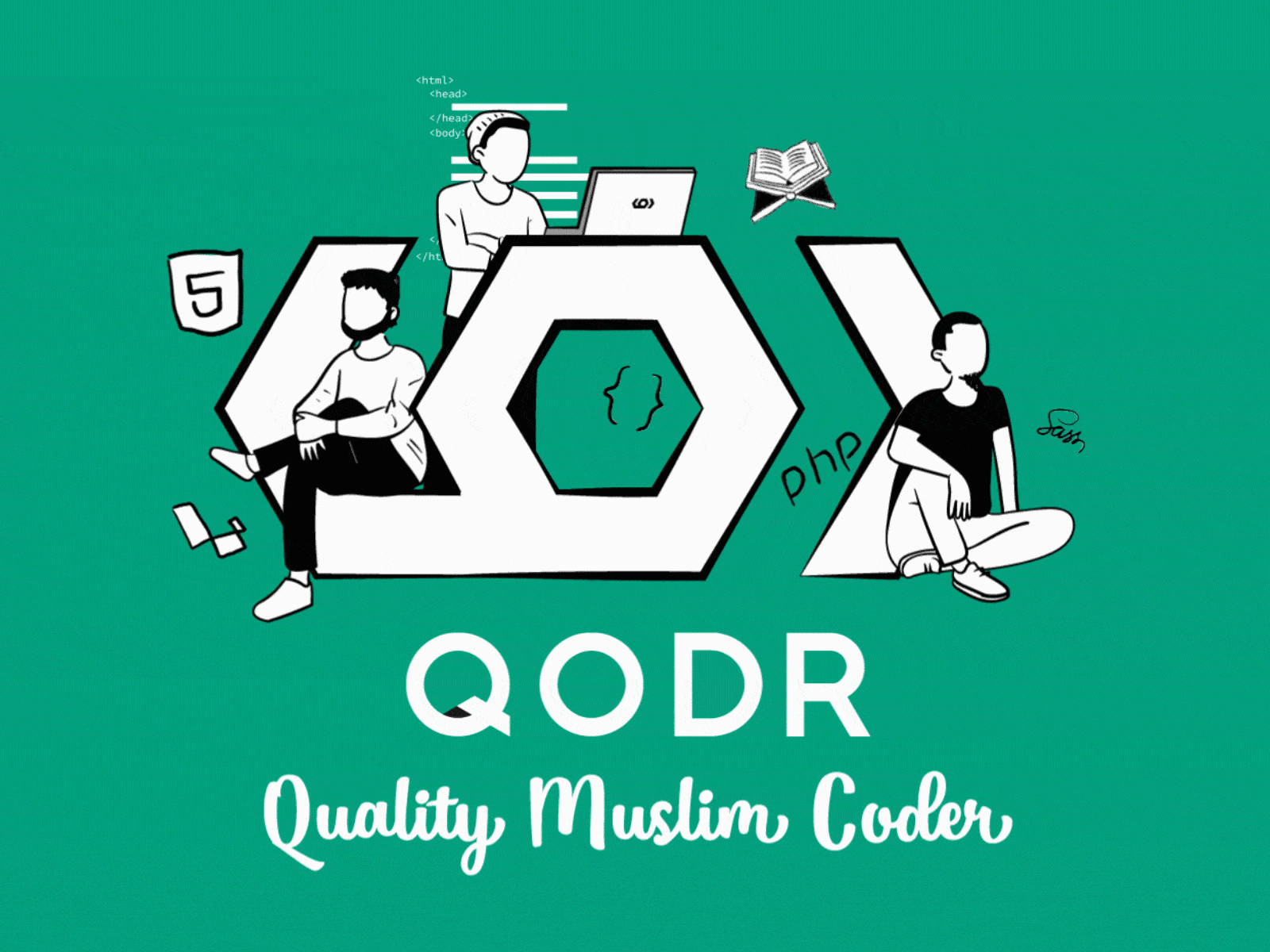 Cover Medium QODR Magazine art design draw drawing illustration lineart simple