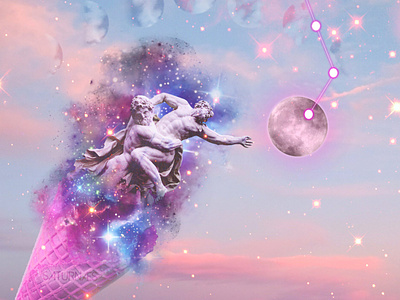 CoverArt _ Digital Collage banner ad banner design cover art cover design cyberwave digital illustration digitalart glitter photomanipulation photomontage poster a day poster art sculpture sculpture illustration space stars surreal surrealism universe vaporwave