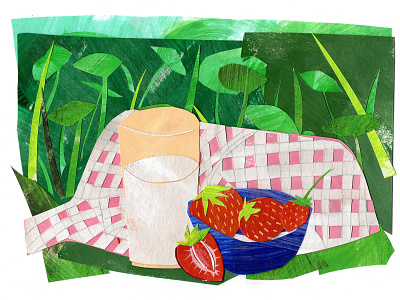 strawberryfields collage collage maker collageart cutout cutpaper illustration illustration art illustrations strawberries strawberry