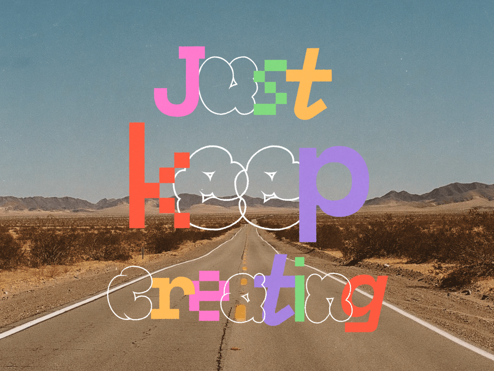 just keep creating 2d animation after effects animation design film frame by frame gif kinetic type motion design motion graphics photography photoshop typography