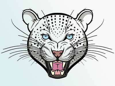 Snow Leopard almost endangered extinct illustration leopard snow species vector