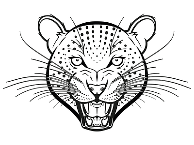 Snow Leopard Bw almost angry endangered extinct illustration leopard snow species vector whiskers