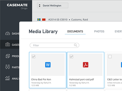 CaseMate Media Library UI din file explorer file manager library minimal thumbnails ui ui ux ui design visual design