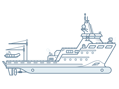 Research Vessel boat illustration marine maritime ship vessel