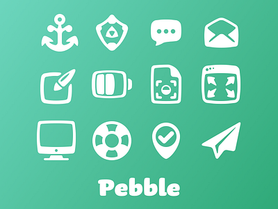 Pebble icon set: preview friendly icon pack set