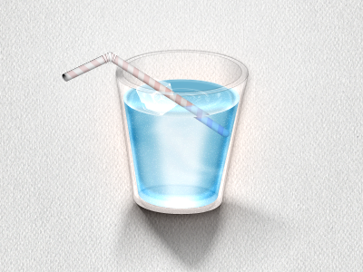 Glass of water glass ice icon straw water