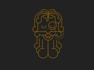 Gramps beard illustration logo
