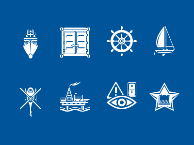 Website Icons blue icons marine white