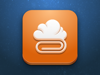 Cloudy App Icon app cloud icon ios paperclip sketch