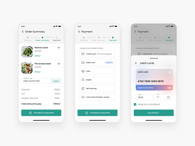 Payment Flow adobe xd android app design ios minimal ui