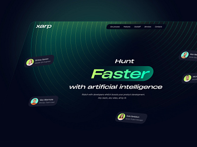 XARP — AI recruiter Home page design desktop home page hr startup tech ui