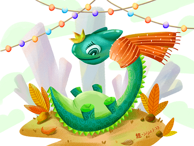 I am a little green dragon design green dragon illustration innovate photoshop