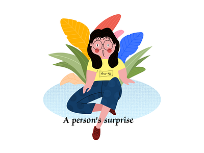A person's surprise~~ design girl illustration illustration