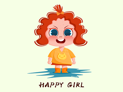 Happy girl girl illustration illustration psd