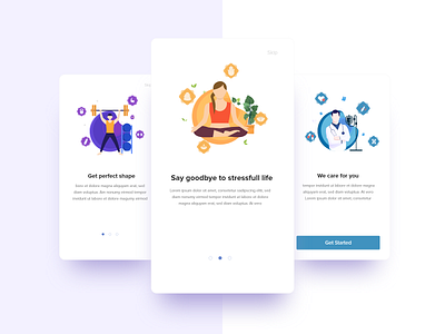 Fitness app on-boarding UI design