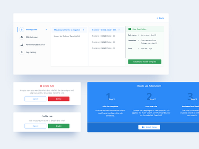 Automation UI components automation data visualization intuitive research rules selection uiux ux visual design