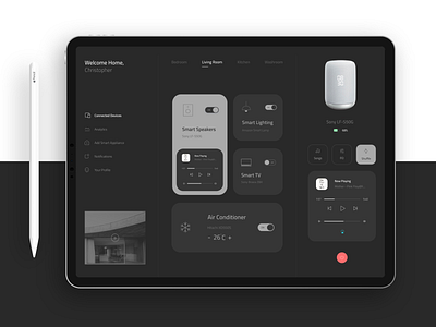 Smart Home App Case Study adobe xd app clean dark ui design figma flat ipad iphone minimal mobile ui mockup product design research smart home ui ui ux ui design ux ux design