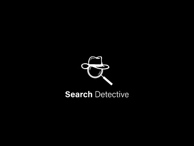 Search Detective art branding design detective graphic hat icon illustration logo magnifying glass mark negative space search symbol typography vector