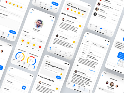Urgred chat dropdown ui emotions employee hr software icon ios app design ios14 mobile profile ui ux