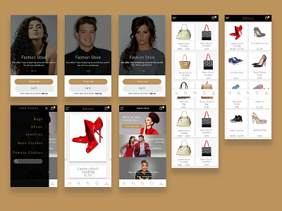 Fashion store eccomerce fashion app mobile app ui desgin