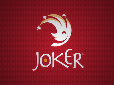 Joker cards creation funny jester joker logo playing red