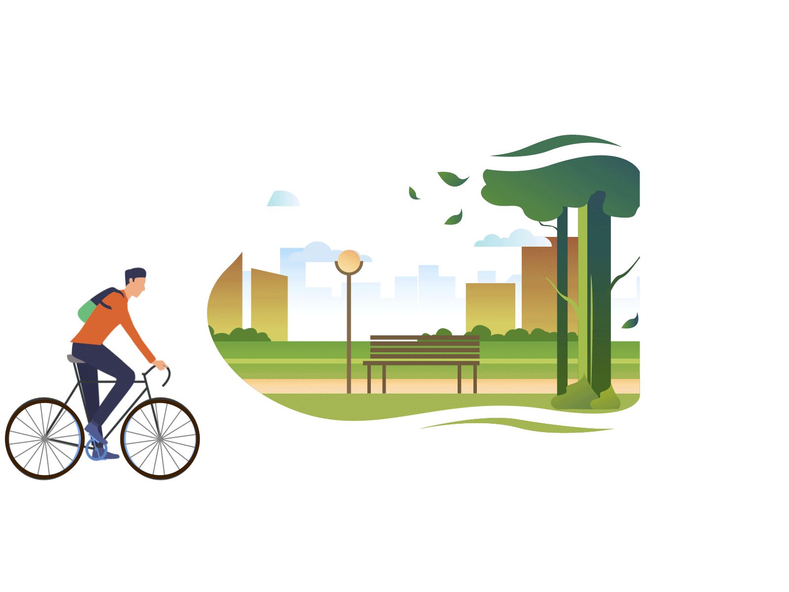Cycling animation design flat gojek grab icon illustration illustrator ui vector web