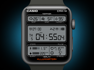 CASIO Apple Watch alarm app apple clock design ui watch watchface
