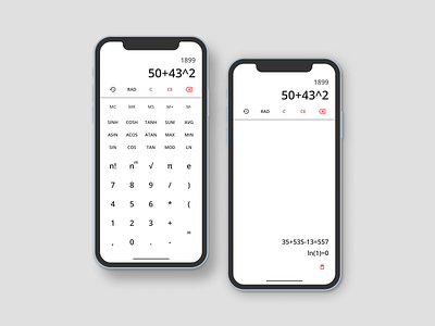 Calculator App app calc calculator design iphone minimalistic mobile ui white