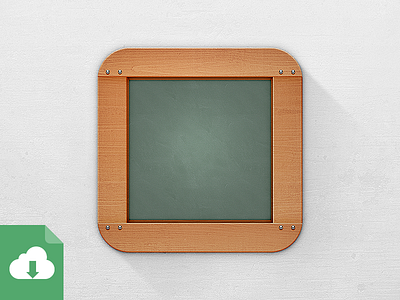 Chalkboard (not) Flat 1024 app chalkboard download free freebie highres icon ios iphone mobile psd retina texture wooden
