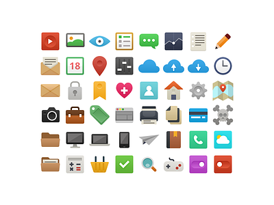 It's Flat - Icon Set by Sebastiano Guerriero on Dribbble