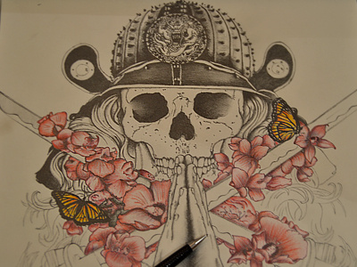Samurai Artwork 2 art drawing drawn handdrawn samurai sketch skull tattoo twinne