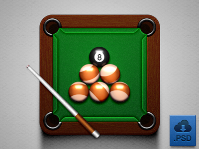 Billiard Icon (free .psd) 3d billiard free freebie game icon iphone realistic texture