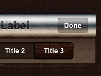 Metal Style 2 3d bar button ios iphone menu metal mobile retina switch text texture