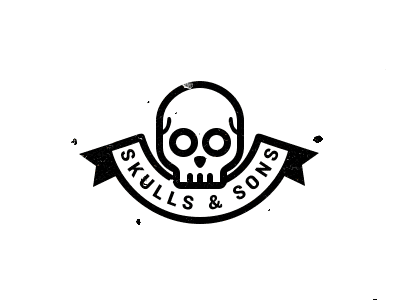 Skulls & Sons logo 1color apparel blackandwhite illustration logo skull tshirt