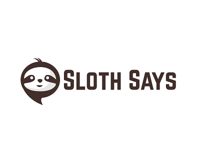 Sloth Says branding chat design illustration logo minimalist say says sloth