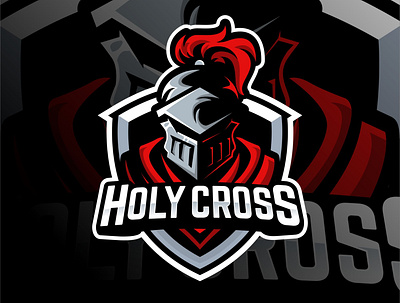 Holy Cross esport esport logo knight knight head logo vector