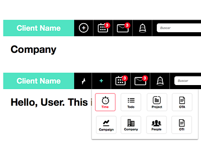 Nav / Toolbar Research dashboard navigation shortcuts