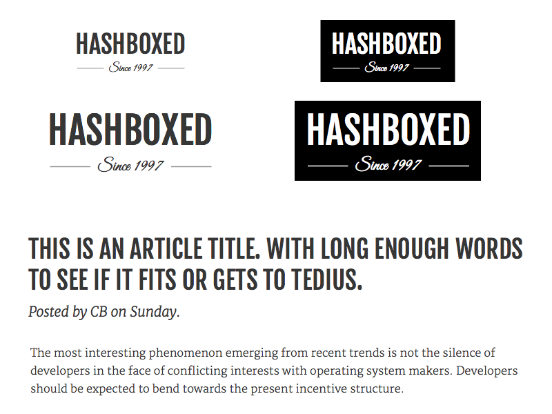 Type Test hashboxed type logo