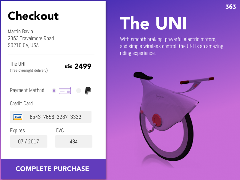 The UNI Checkout dailyui 365designs 364