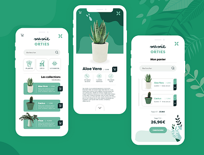 Mamie dans les orties | Mobile First design eshop graphicdesign illustration minimal mobilefirst nature plant ui vector web