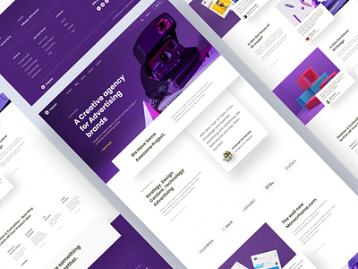 Creative Agency - Landing Page agency branding creative creative design daily dailyui design ui ui design uiux ux violet