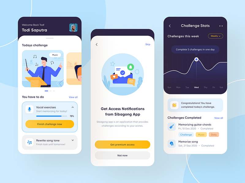 Challenge App - Sibagong UI Design by Sayyid Ahsan on Dribbble