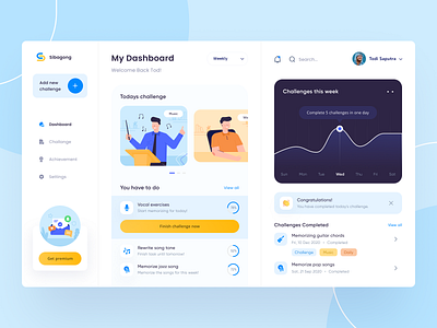 Dashboard Challenge - UI Design app challenge clean clean ui daily dashboad design flat illustration illustration mobile ui ui design uiux ux white