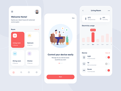 Smart Home App - UI Design by Sayyid Ahsan on Dribbble