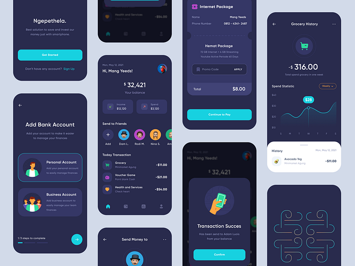 Financial App - UI Design by Sayyid Ahsan on Dribbble