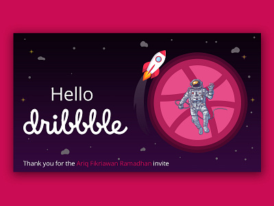 Hello Dribbble design flat illustration invite mock up vector